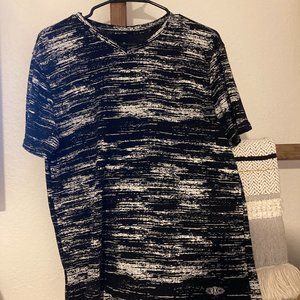 Men's Black and White Graphic T-Shirt